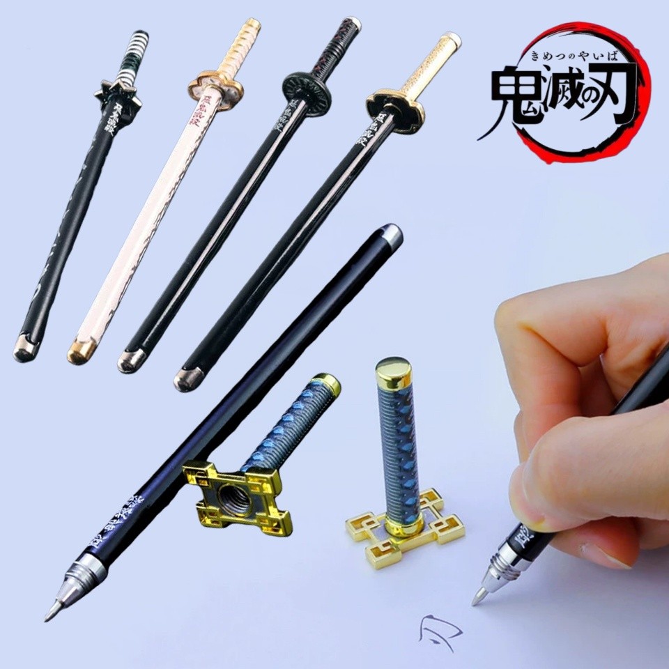 7.8in Demon Slayer Ballpoint Pen Mitsuri Shinobu Real Katana Signature Ballpoint Pen Anime Accessori