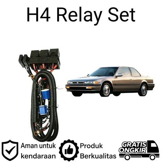 AM Relay Set Lampu Utama LED H4  Mobil Honda Accord Maestro