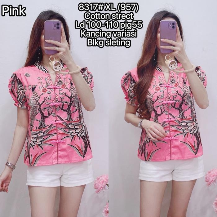 Couple batik chongsam edisi imlek/ couple batik - 8317 pink