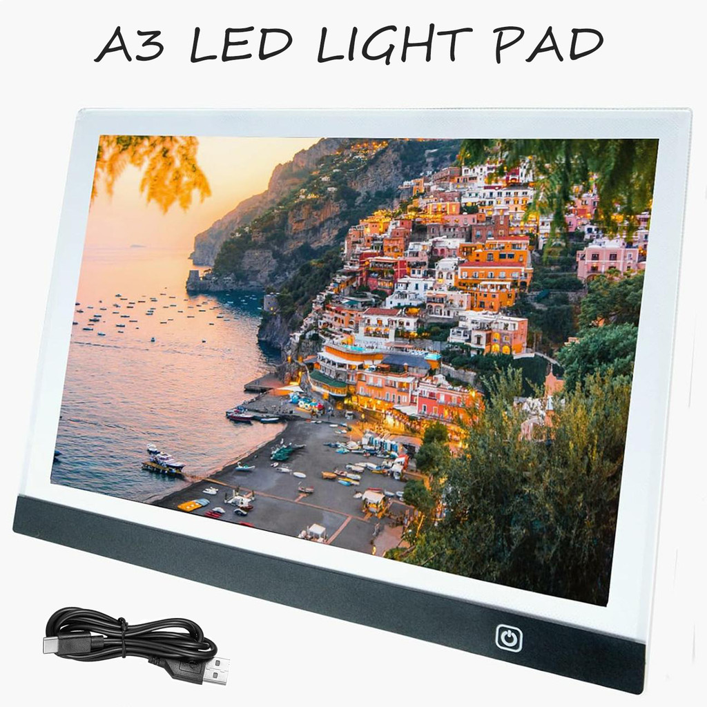 A3 LED Light Pad for amond Art,Sketing,Adjustable Brightness,Sketing, Tracing USB Powered Complete A