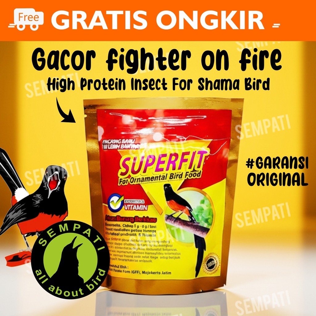 SEMPATI Superfit Super Fit Gold 100gr Original Voer Pur Pakan Burung Murai Kacer Kenari Anis Cililin