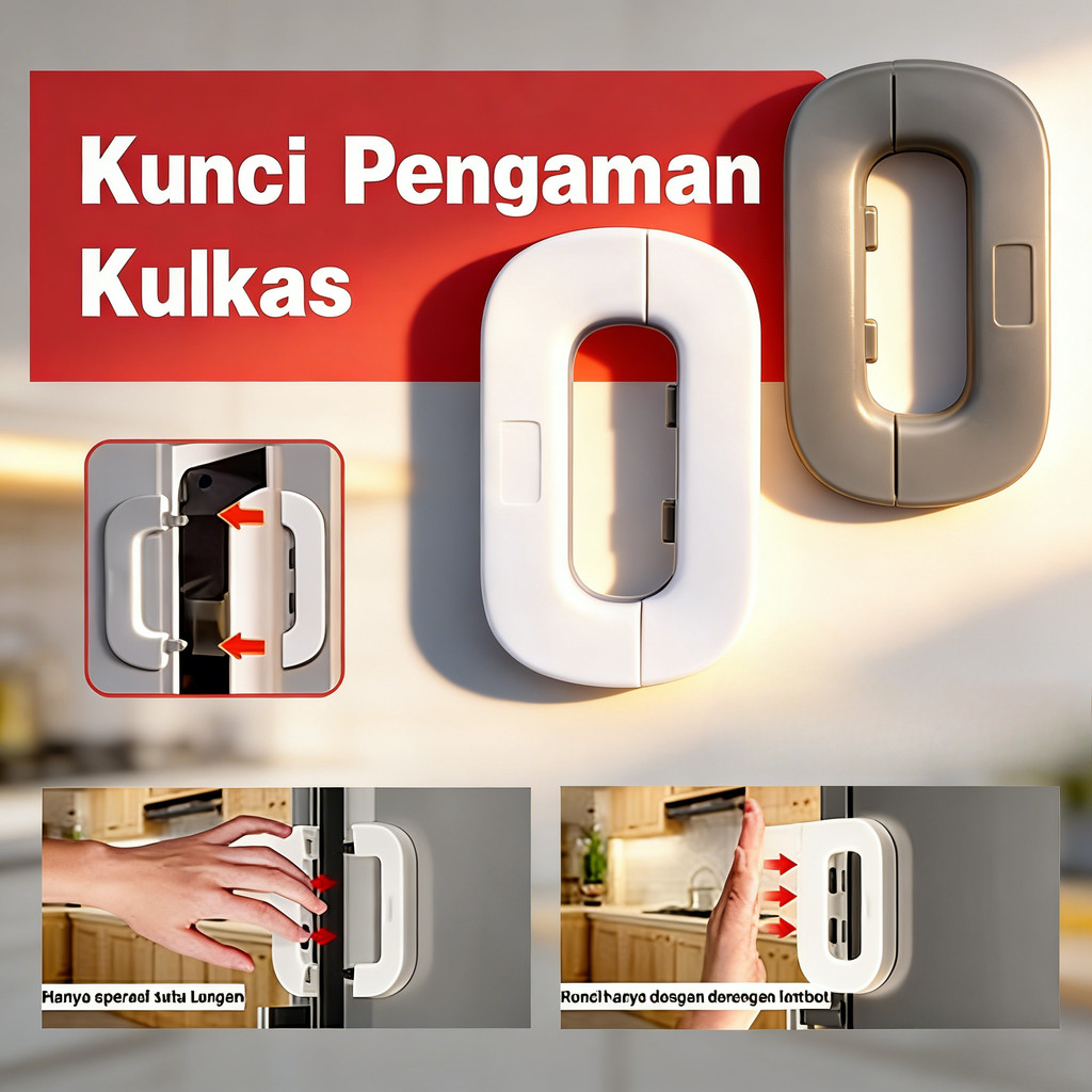 COD Baby Safety Lock Pengunci Kulkas Yang Kuat Kunci Kulkas Pintu Laci Lemari Pakaian Pengaman Anak