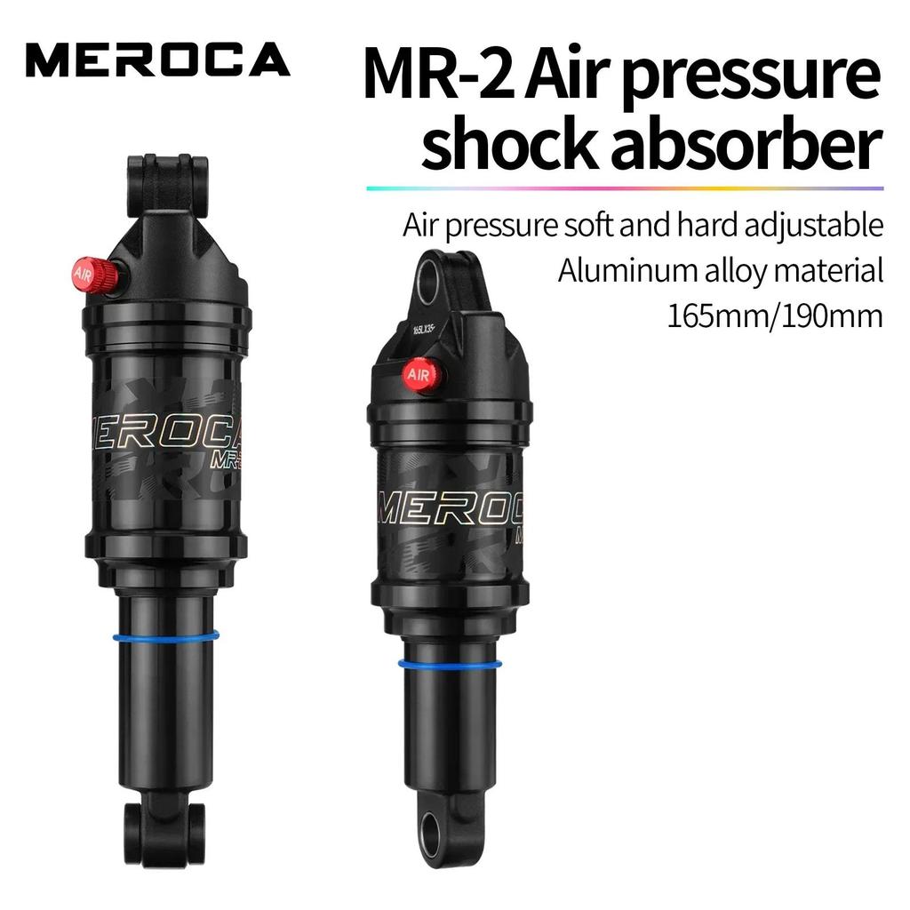MEROCA Bicycle Air Shock Absorber 125/150/165/190mm Length Adjustable Air Pressure Mountain Bike Air