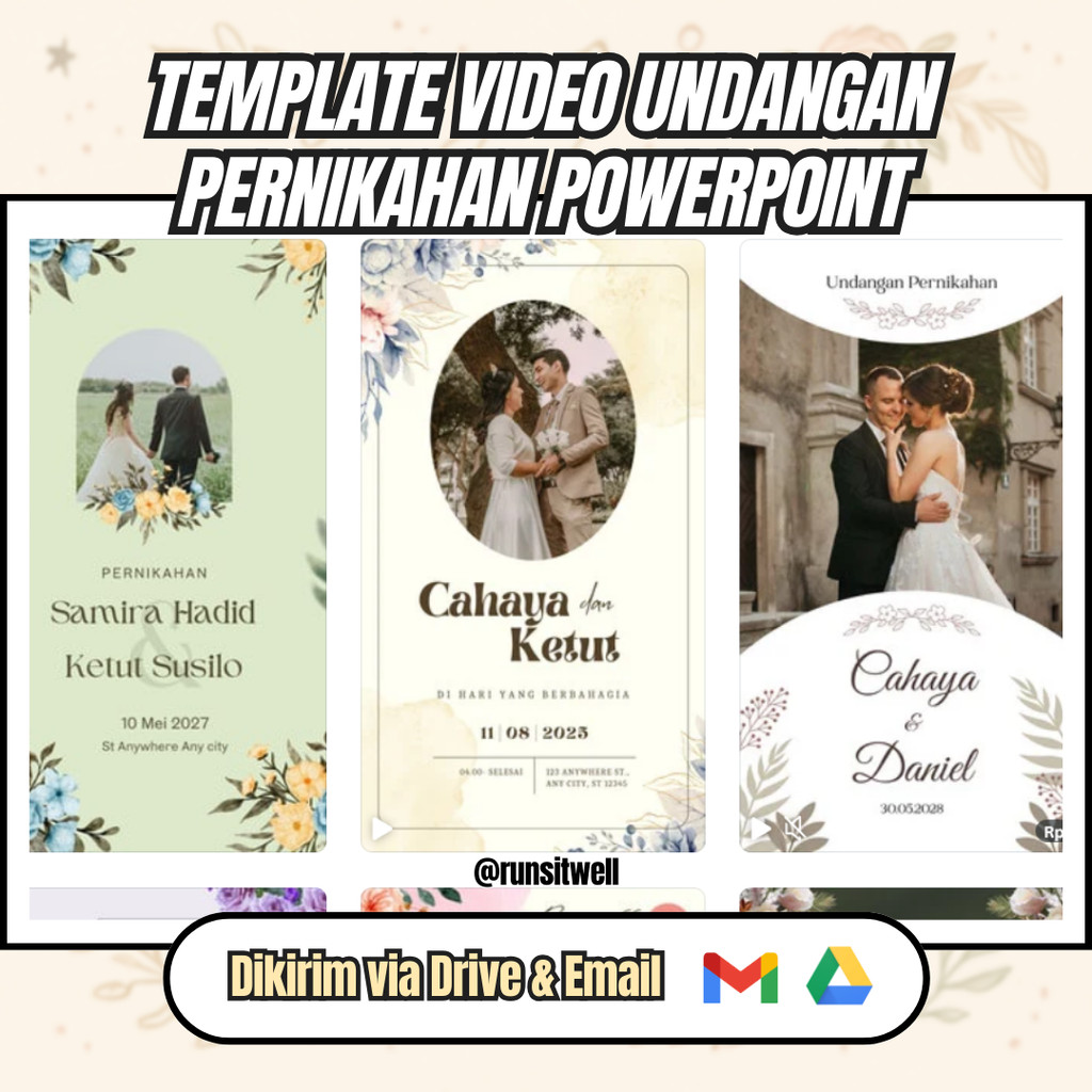 Template Video Undangan Pernikahan Format PPT - Paket Template Undangan Video Pernikahan Digital Sia