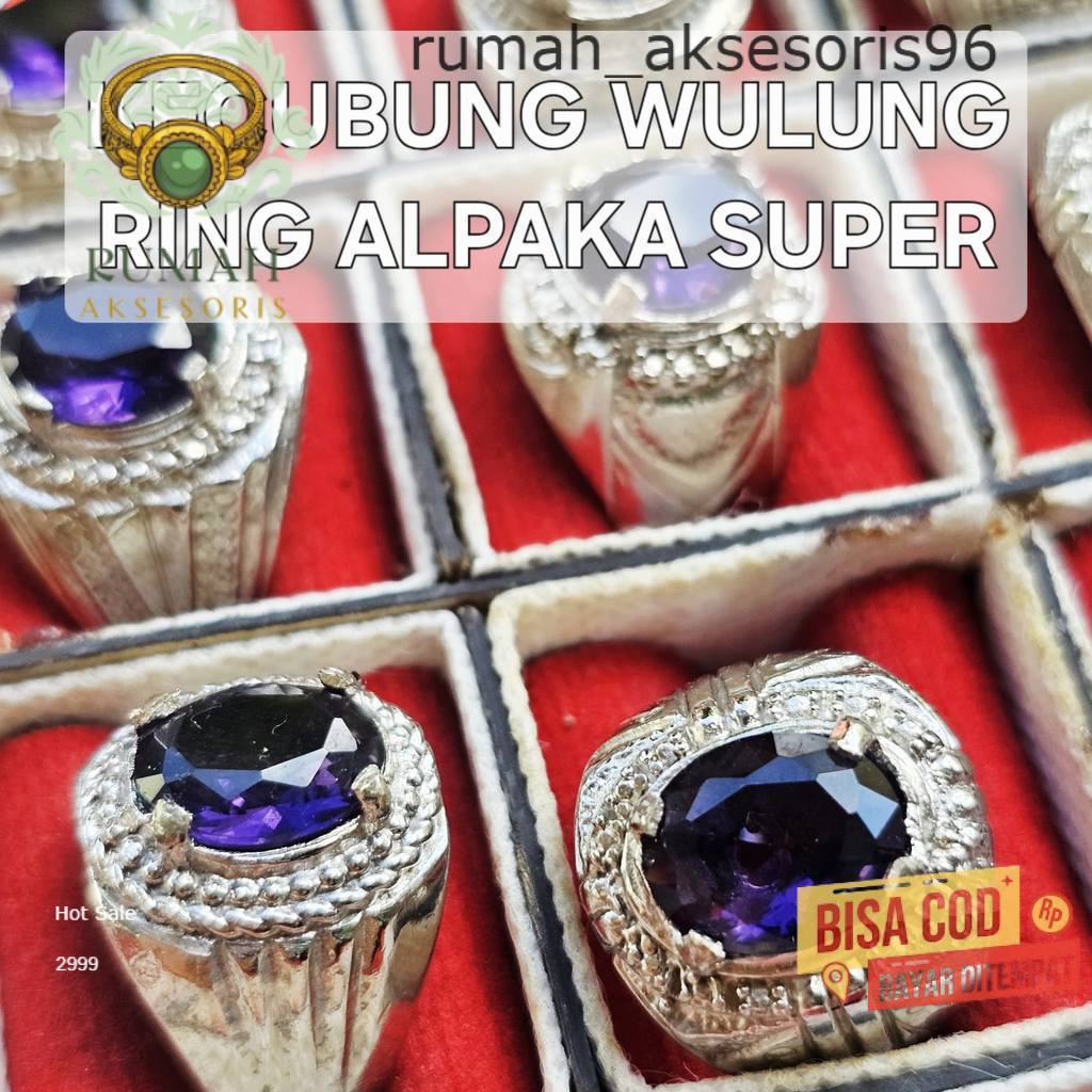 rumah_aksesoris. Cincin Crystal Ungu Ring Alpaka Silver, Kecubung Ungu model Cutting Diamond Crystal