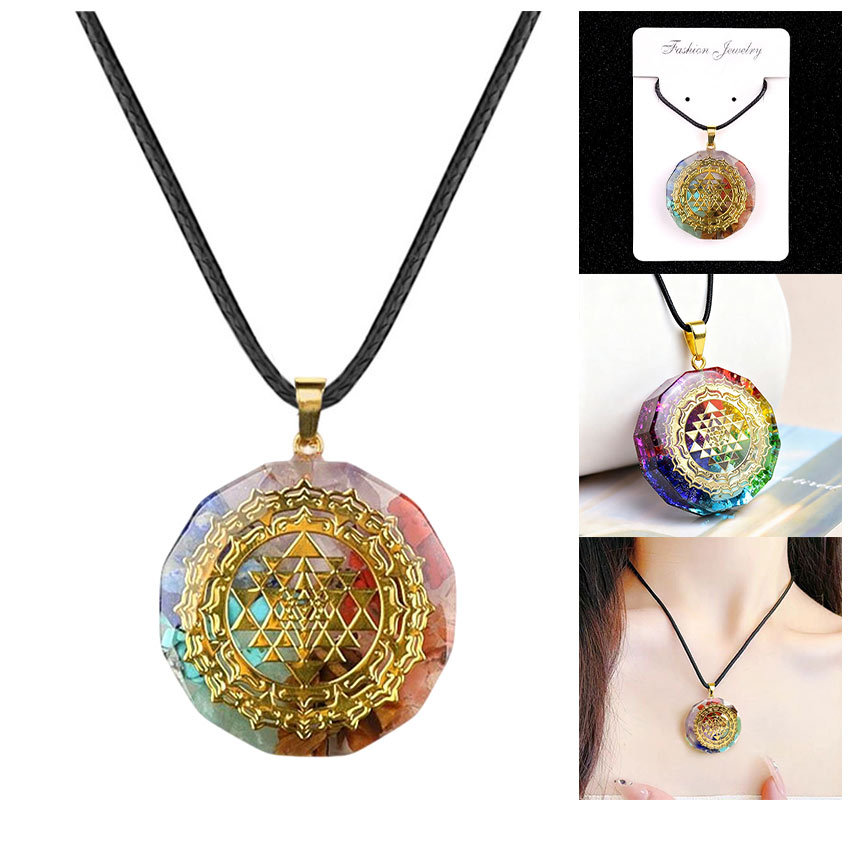 Kalung Orgonite Scaler Energy 7 Chakra Pendant Healing Reiki Kalung Orgonite Kesehatan Anti Radiasi