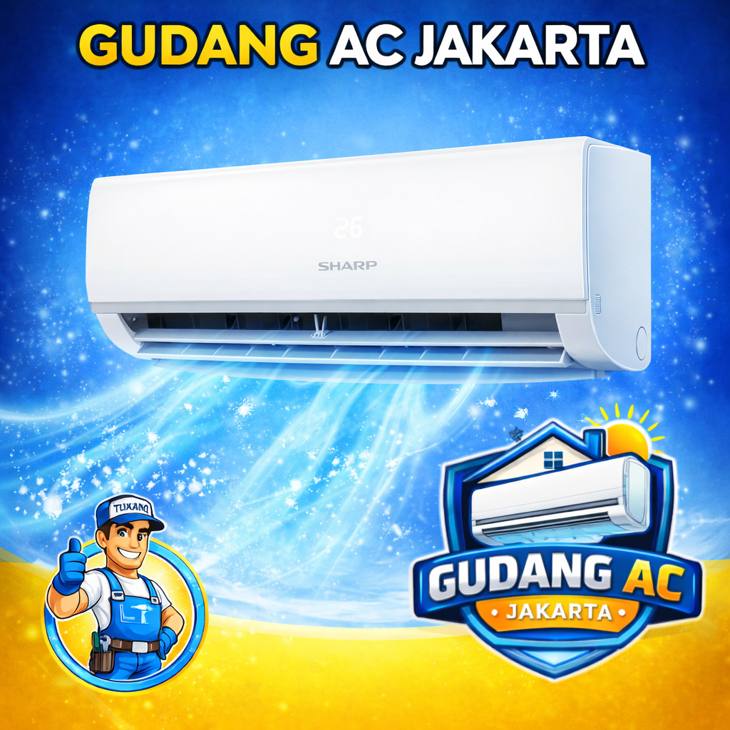 AC SHARP 1 PK- AHA-09ZCY - TURBO COOL - R32 - HEMAT LISTRIK + PASANG