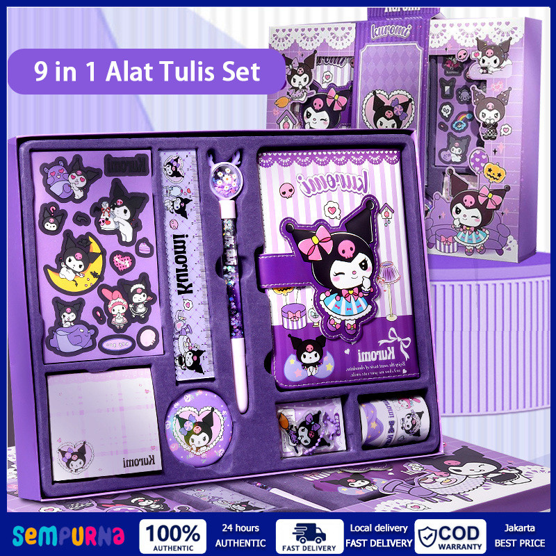 9 IN 1 GIFT BOX ALAT TULIS 9 IN 1 Gift box Alat Tulis Set / Set Alat Tulis Diary Stiker Dekorasi Bad