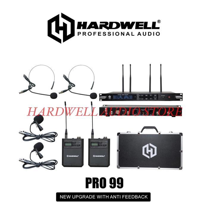 Mic Wireless Hardwell PRO 99 Double Mic Clip On Headset Original