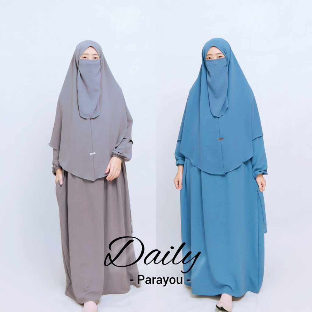 Parayou-GAMIS DAILY SYAR"I PARAYOU SET MUSLIMAH CRINGKEL Airflow ABAYA Syari Dewasa Wanita Muslim DR