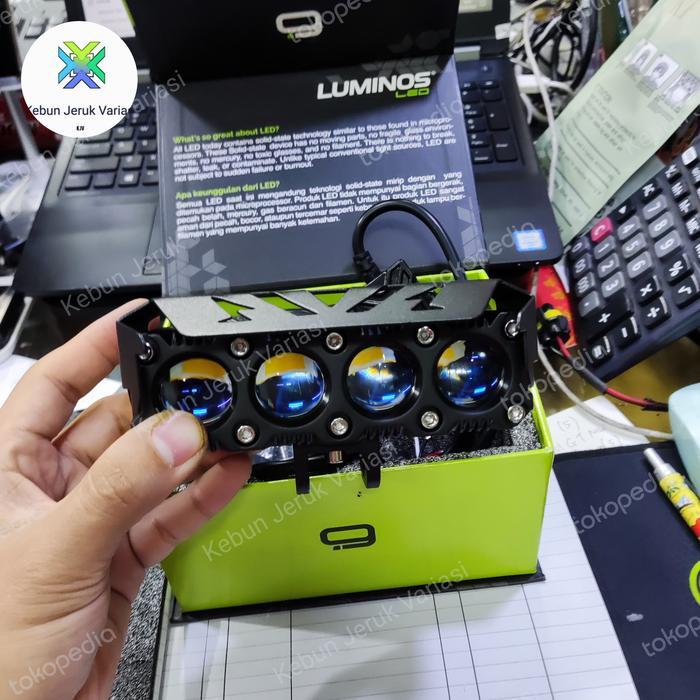 Lampu SQL4 4 mata Q10 Nine Luminos LED Putih Kuning Senja Biru Asli - Q10