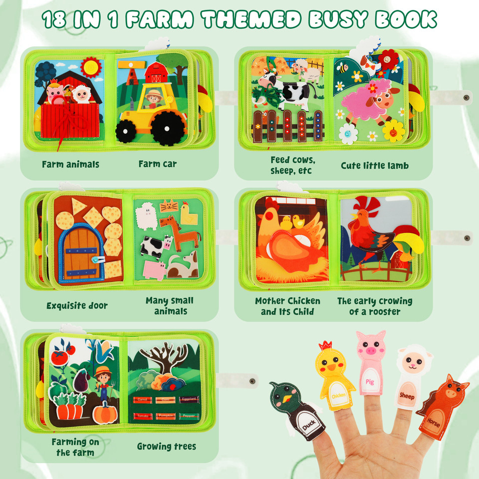 Quiet Books for Toddlers Soft Baby Books 3D Touch Feel High Contrast Cloth Book Sensory Early Learni