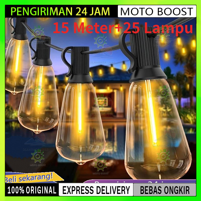 Kuning Lampu 15 Meter 25 Sdh Lampu LED Gantung Outdoor Tahan Air Lampu Komplit Lampu Hias Cafe