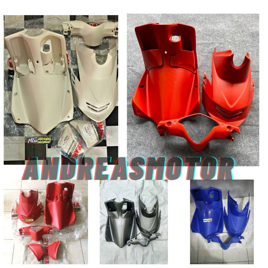 Paketan Cover Body Kasar Yamaha Mio Soul Karbu Warna Oren Merah