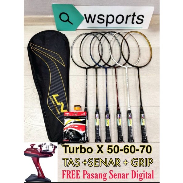 Raket Badminton LiNing TURBO X 50 60 70 Gen 5 V X50 X60 X70 Original