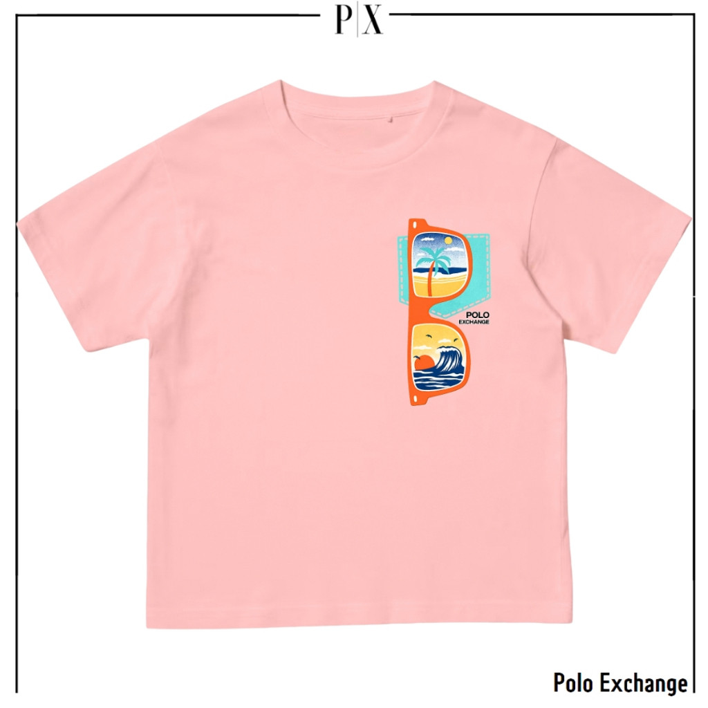 Kaos Anak Unisex Katun Spandex Lembut Sablon DTF Kacamata Ceria untuk Aktivitas Harian - Seri 9015