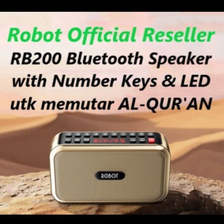 (welfijat) [ ROBOT SOUND RB-200 ]- SALON Robot RB200 Portable Bluetooth Speaker Al Quran Alquran Dig