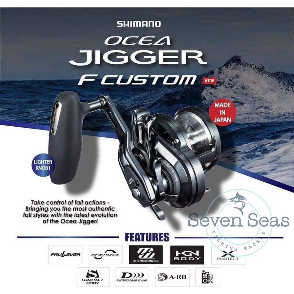 Shimano Ocea Jigger F Custom 2019 1000HG 1001HG 2000NRHG 2001NRHG 3000HG Slow Jig SJ Reel Pancing