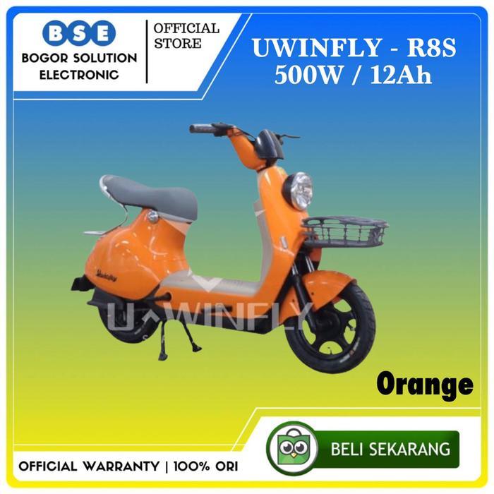 PROMO GASPOLL SELIS UWINFLY SEPEDA LISTRIK UWINFLY R8S 500W/12Ah - ORANGE [ORIGINAL]
