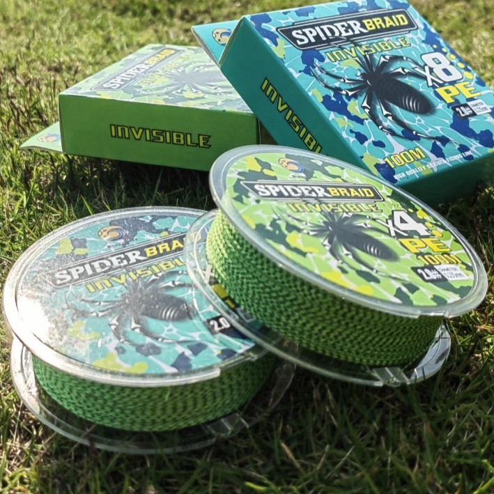 Bingolife Tali Pancing PE X4 X8 Spider 100m Warna Hijau Biru Bercorak Kuat 6.8kg~45.9kg