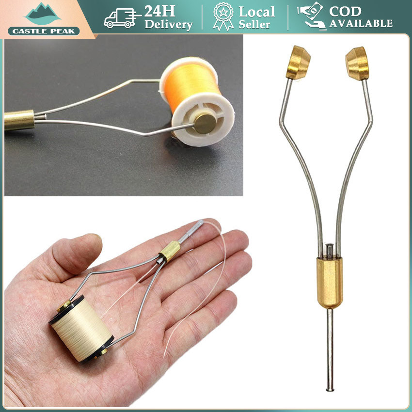 Alat Pembuat Assist Hook Bobbin Knotter Keramik Double Fly Fishing Thread Holder Alat Bantu Ikat Kai