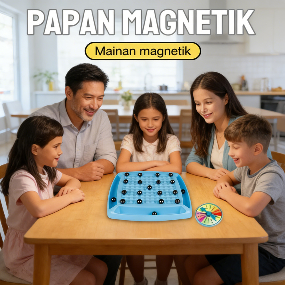 Game Board Family Strategy Magnetic Battle Chess Papan Meja Catur Mainan Magnetic Anak