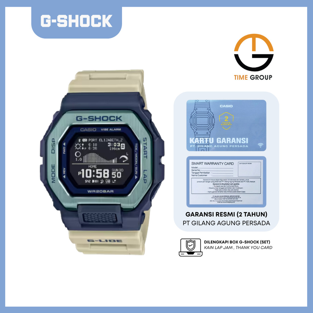 JAM TANGAN PRIA CASIO G-SHOCK GBX100TT-2 GBX-100TT-2 DIGITAL RESIN STRAP ORIGINAL