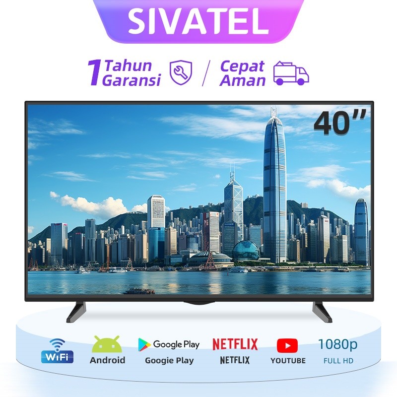 Sivatel TV LED Smart 40 inch Smart TV Digital Android 11.0 FHD Televisi-Garansi 1Tahun