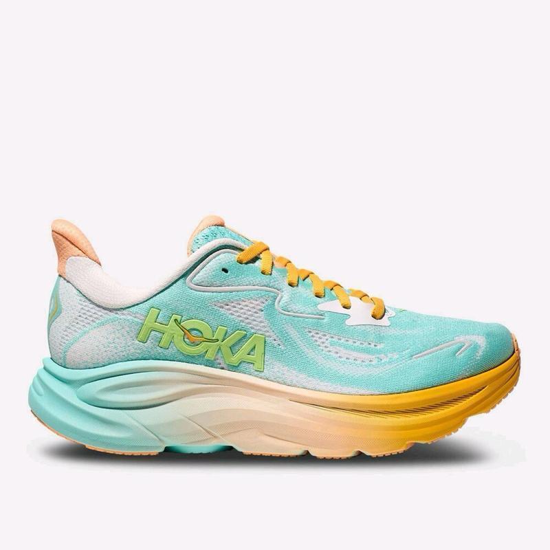 Sepatu Lari Wanita Hoka Clifton 9 Blue Spark White