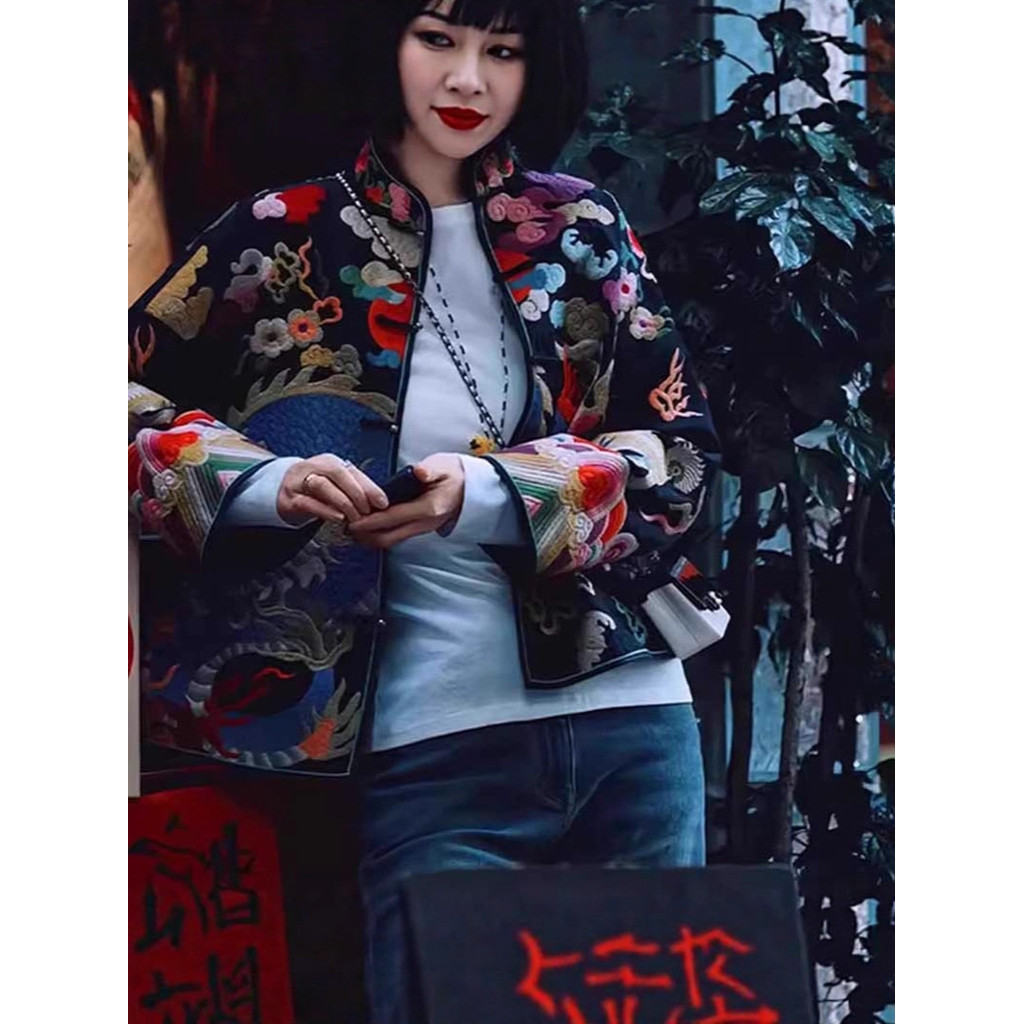 Jaket Bordir Gaya Cina Baru Pakaian Tang Atasan Wanita