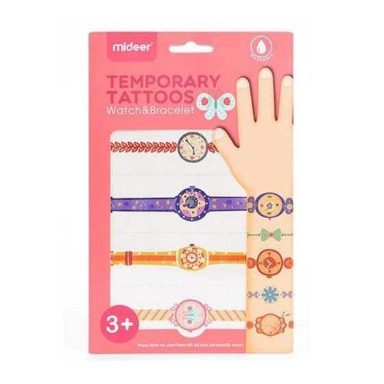 Mideer Temporary Tattoos - Watch & Bracelet UMUR 3+ | Kado Mainan Anak Tato Tempel Aman untuk Anak G