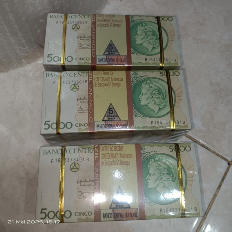 063 uang valentine valentin brazil brasil  5000 nyonya 1 bandel 1 gres seperti digambar bukan ub ubc
