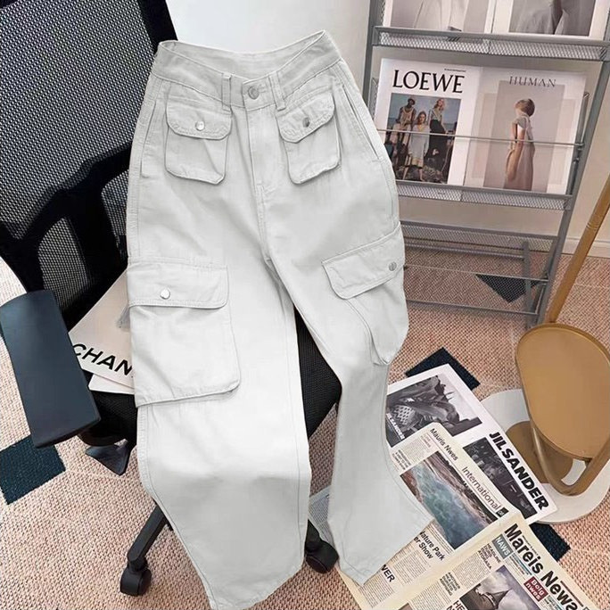 Apshana Jeans - Celana Cargo Jeans Wanita Highwaist Loose pants Celana Jeans Cewek Celana Cargo Deni