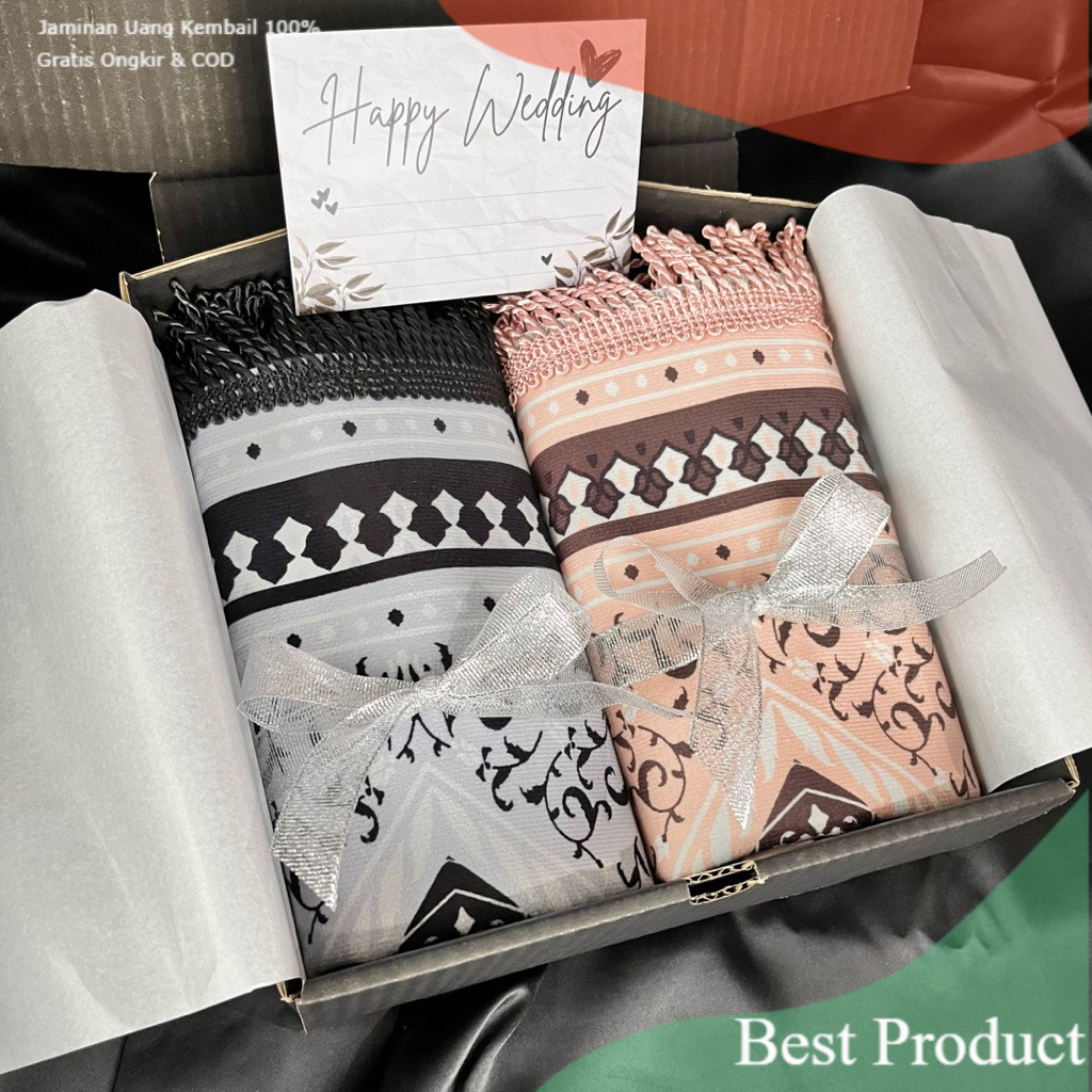 YNK Gift Hampers Sajadah Couple Wedding | Kado Hadiah Sajadah Sejadah Suede Turki Tebal Couple Aesth