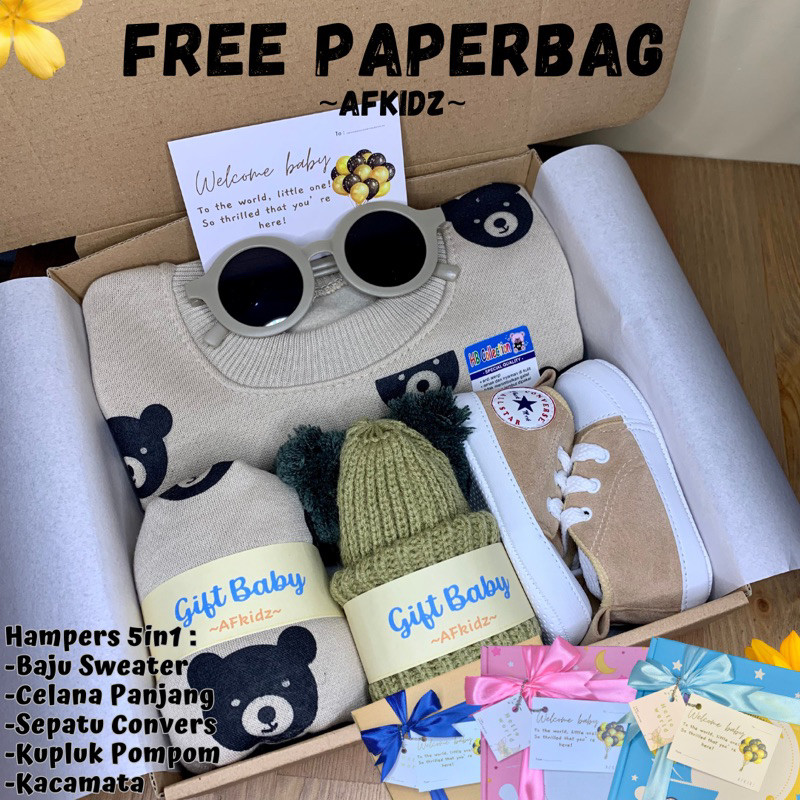 HAMPERS BAYI SETELAN SWEATER MOTIF BEAR BALITA 6 BULAN SAMPAI 20 BULAN / 1,5 TAHUN
