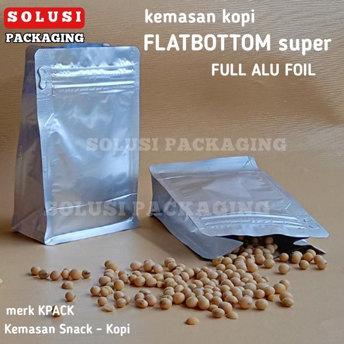 FLATBOTTOM WARNA 2KG/STANDING POUCH/PLASTIK KLIP KEMASAN KOPI KPACK - Silver
