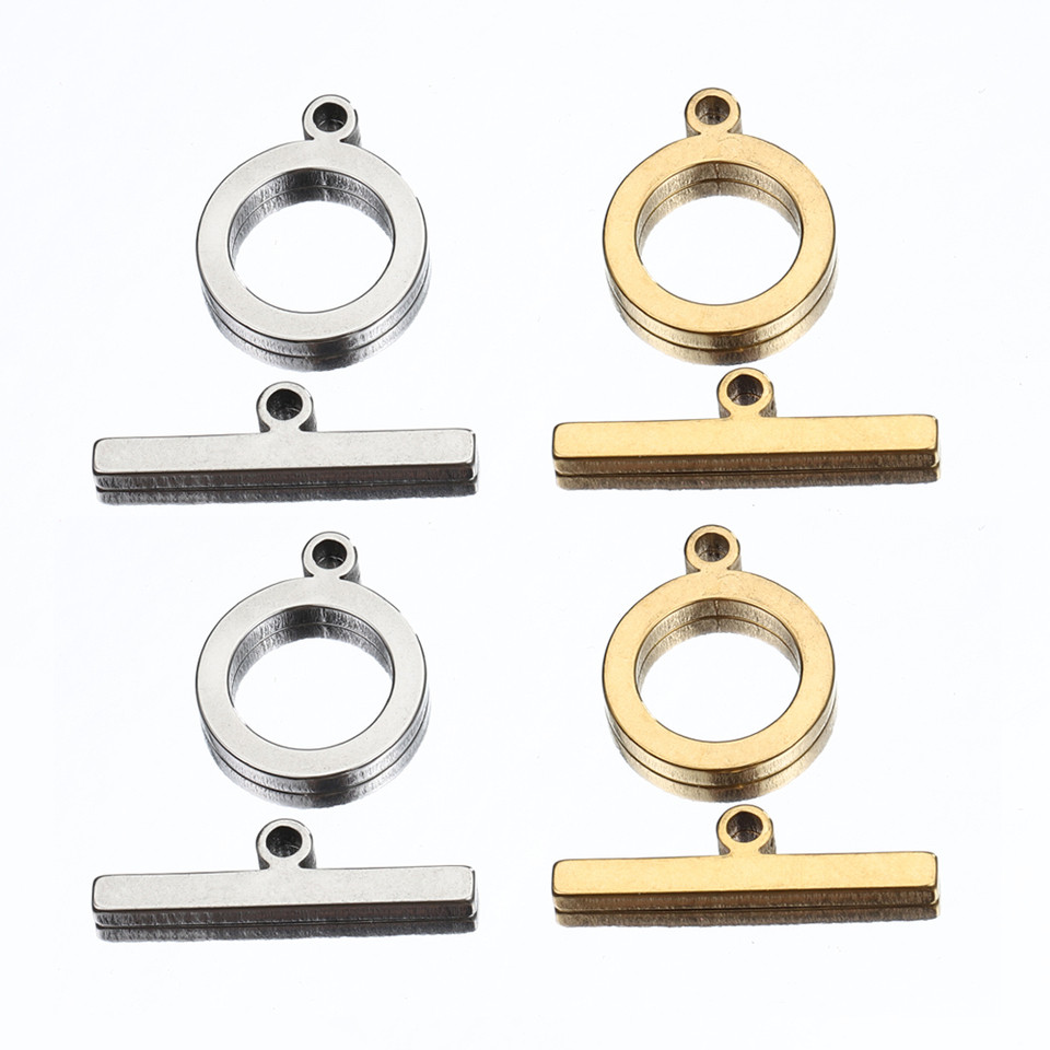 5Sets Stainless Steel Flat OT Toggle Clasps DIY Jewelry Making Necklace Bracelet Supplies
