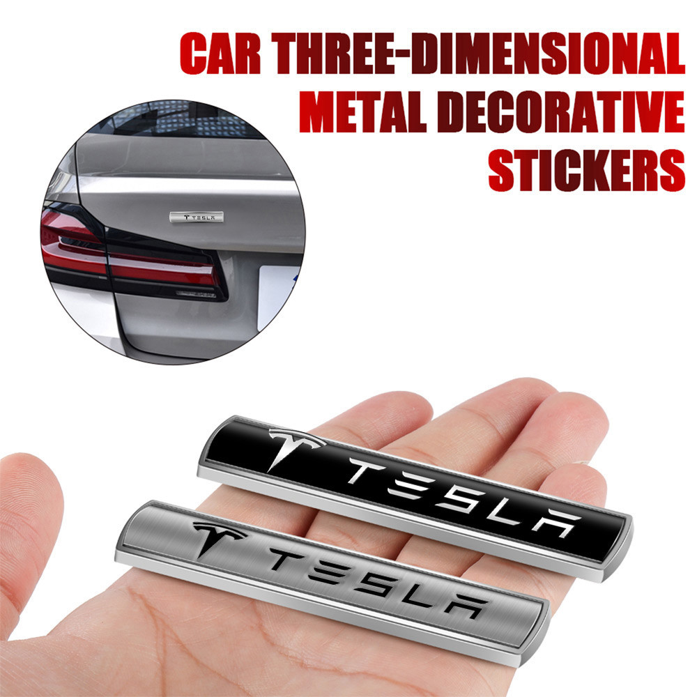 1pcs Metal Emblem Car Body Side Rear Trunk Fender Stickers Decoration For Tesla Model 3 Model S Mode