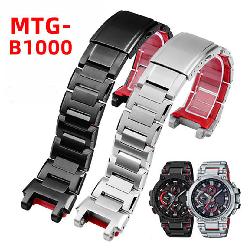 Watband for MTG B1000 Metal Strap Heart of Steel C-asio GSHOCK MTG-B1000 BTG-B2000 316L Stainless St