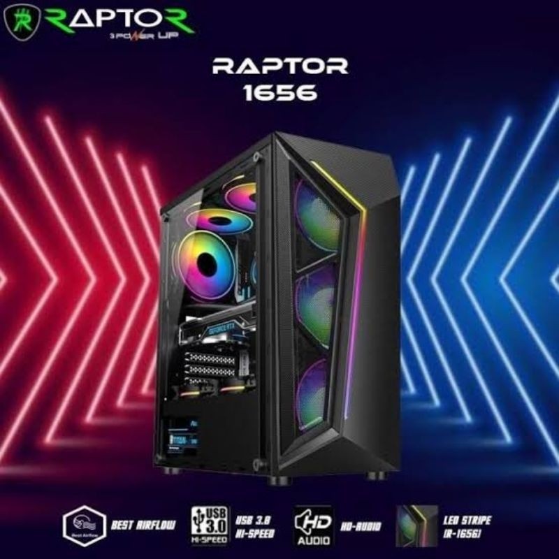 Casing PC Gaming Raptor Sentinel Gravity - Case Power UP 1661 1656