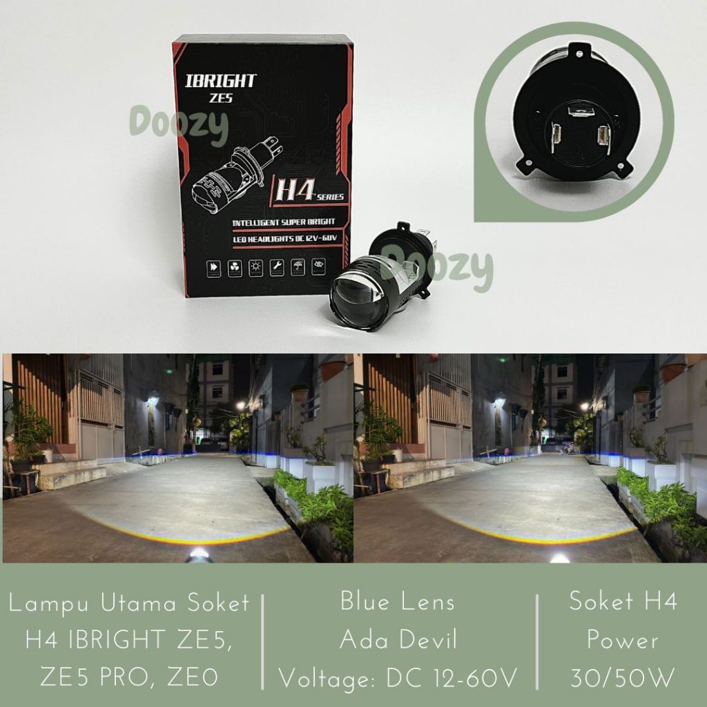 ( Elvonik ) IBRIGHT ZE5 ZE0 ZE5 PRO Lampu Utama LED H4 Biled Original Ibright Bisa AC DC