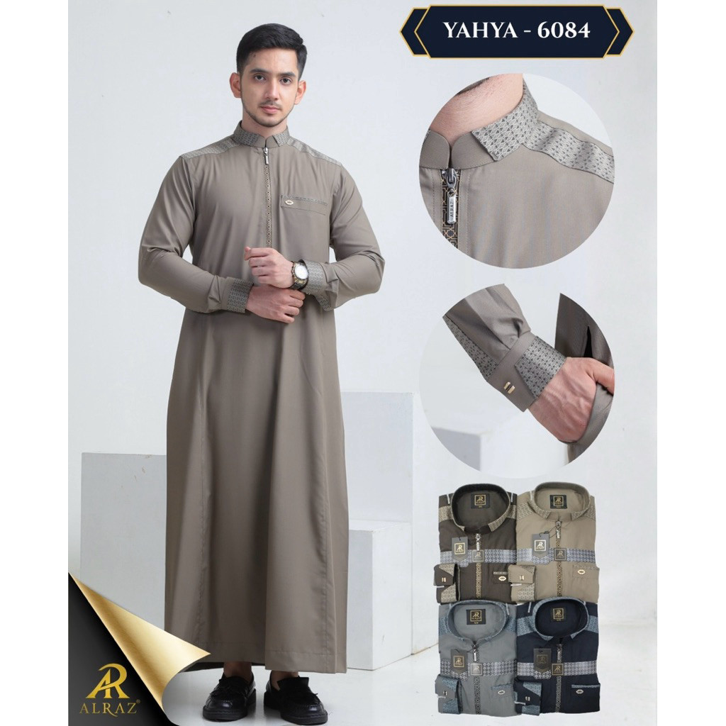 R. Jubah Al Raz Premium Katun Adem Lengan Manset