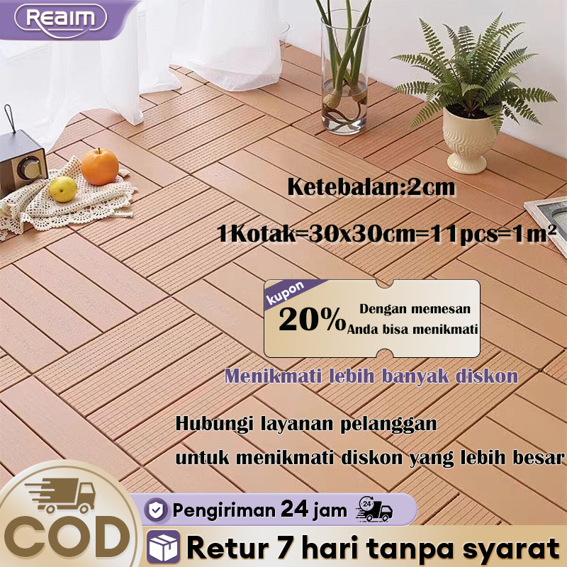SWS Reaim Lantai PVC Lantai Plastik PVC Decking Tile 30cm x 30cm Lantai DIY Luar Ruangan