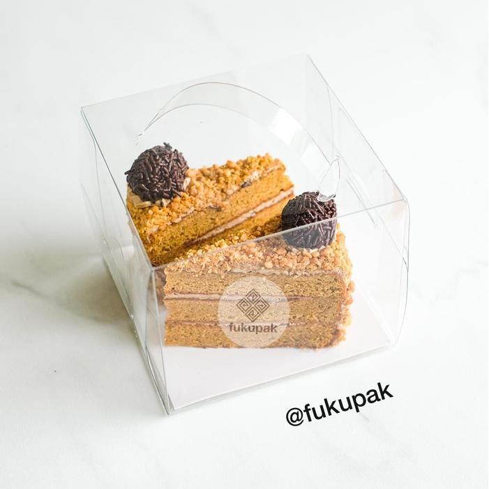 (20pcs) Fukupak Box Mika Handle Mika Kotak Mika Korea Transparent Glass Box - 13x13xT11