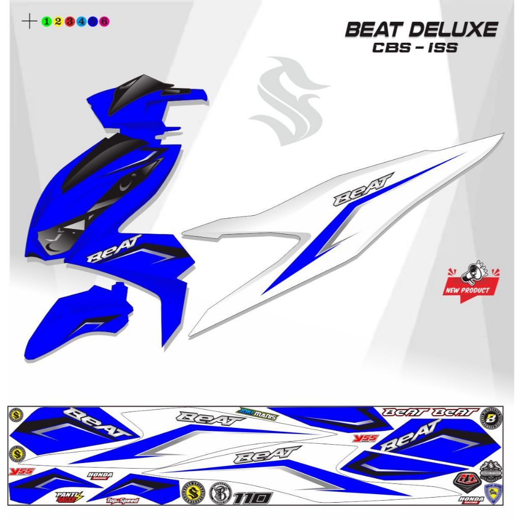 STICKER MOTOR / STRIPING VARIASI BEAT DELUXE 2020 / 2021 MOTIF KEREN