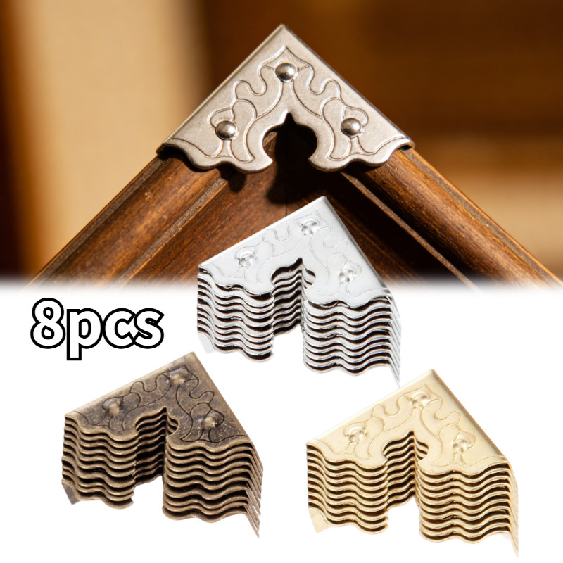 8PCS Siku / Ornamen Meja Lemari Pintu Rumah Kuningan Antik