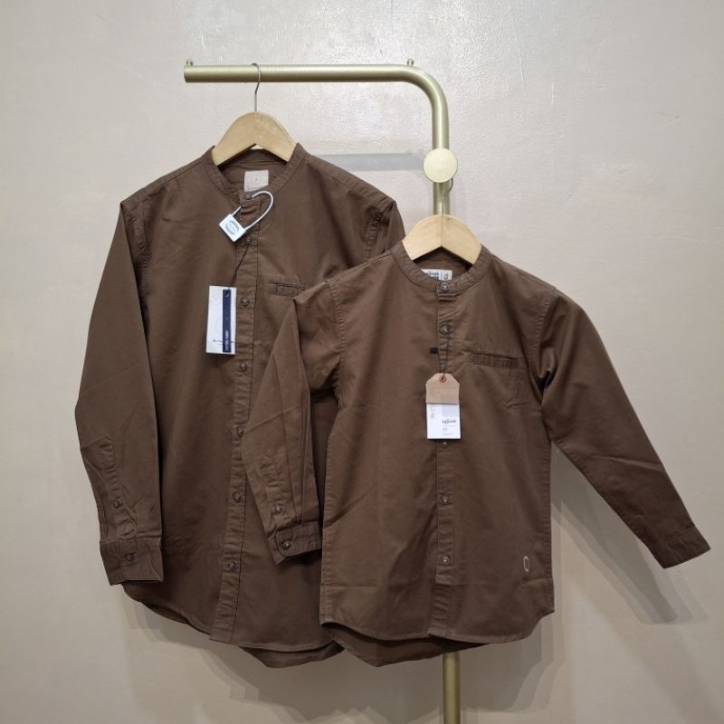 FERIDNORO DARK BROWN COKLAT TANAH MAHOGANY SAJUAK PREMIUM MAHOGANY BAJU KEMEJA KOKO KEMKO COUPLE PAS