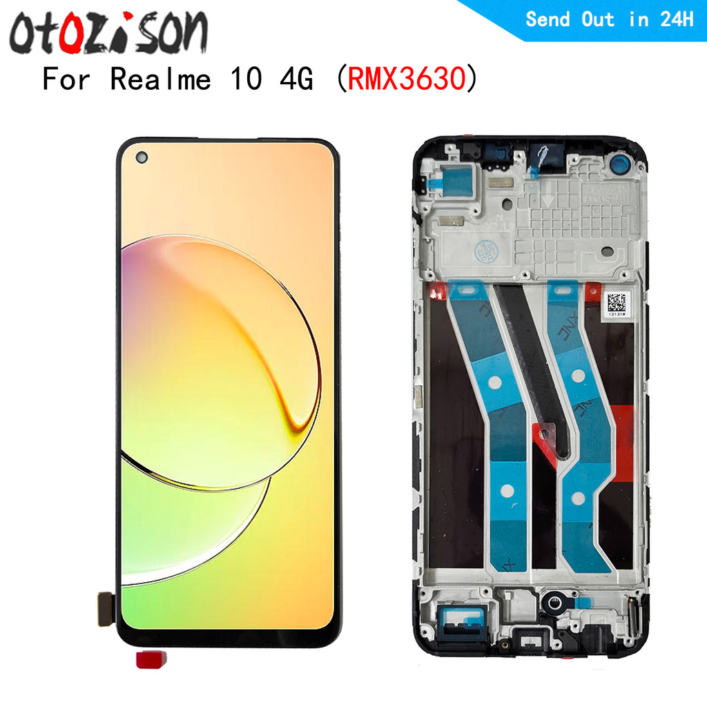 6.4" AMOLED Screen For Oppo Realme 10 4G RMX3630 LCD Display Screen Touch Panel Digitizer With Frame