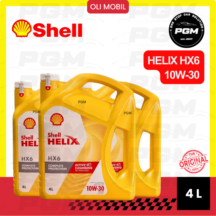 Oli Mobil Shell Helix HX6 10W30 4L Galon (Dijamin Ori 100%)