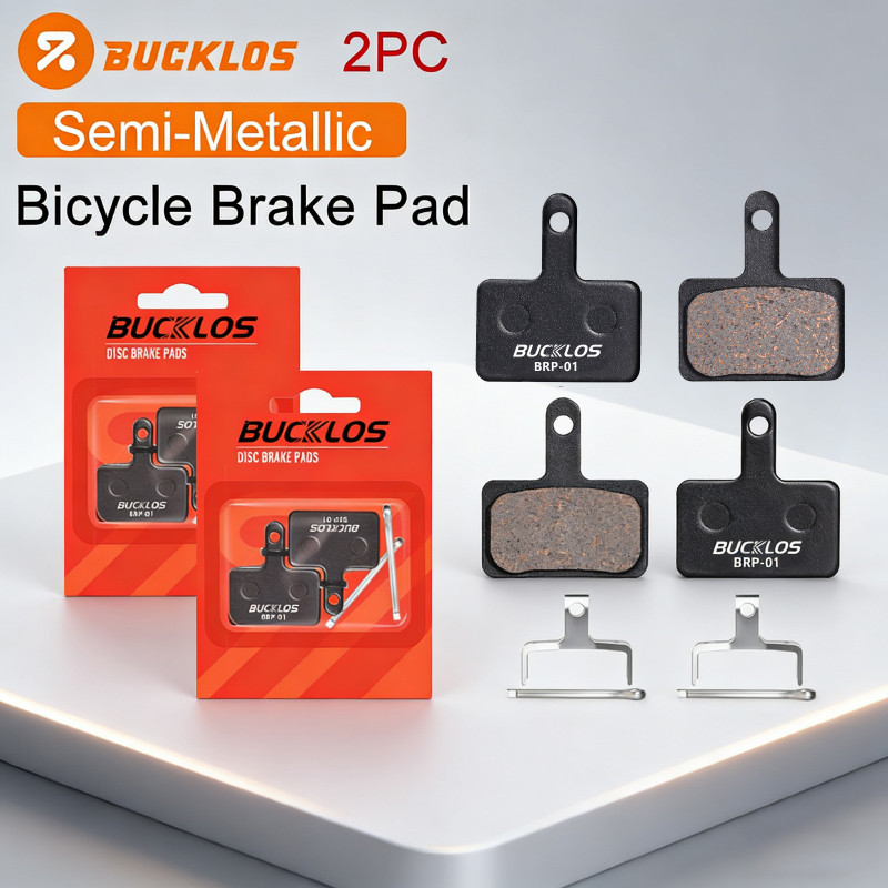 BUCKLOS 2PC Bantalan Rem Sepeda Semi-Metalik untuk SHIMANO B01S B05S Bantalan Rem Cakram Sepeda MTB 
